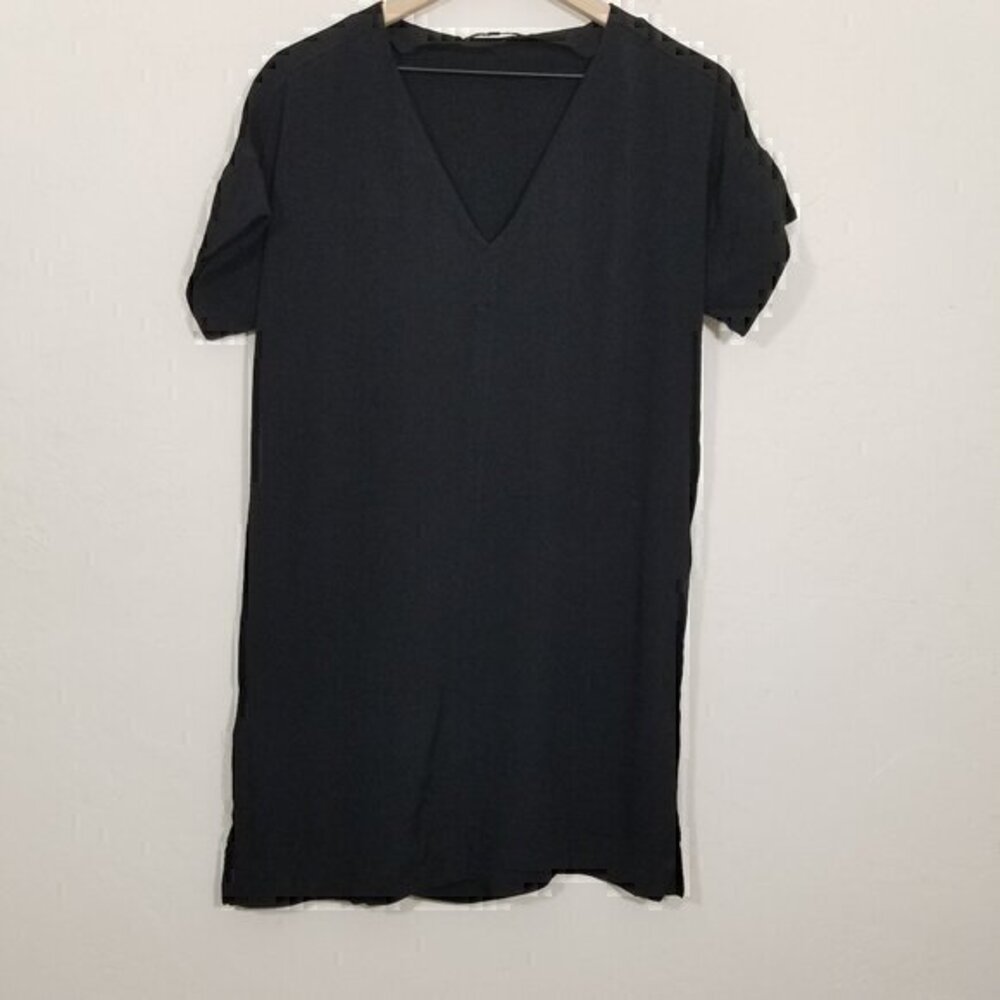 Madewell V-Neck Mini Dress Black Size S